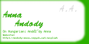 anna andody business card